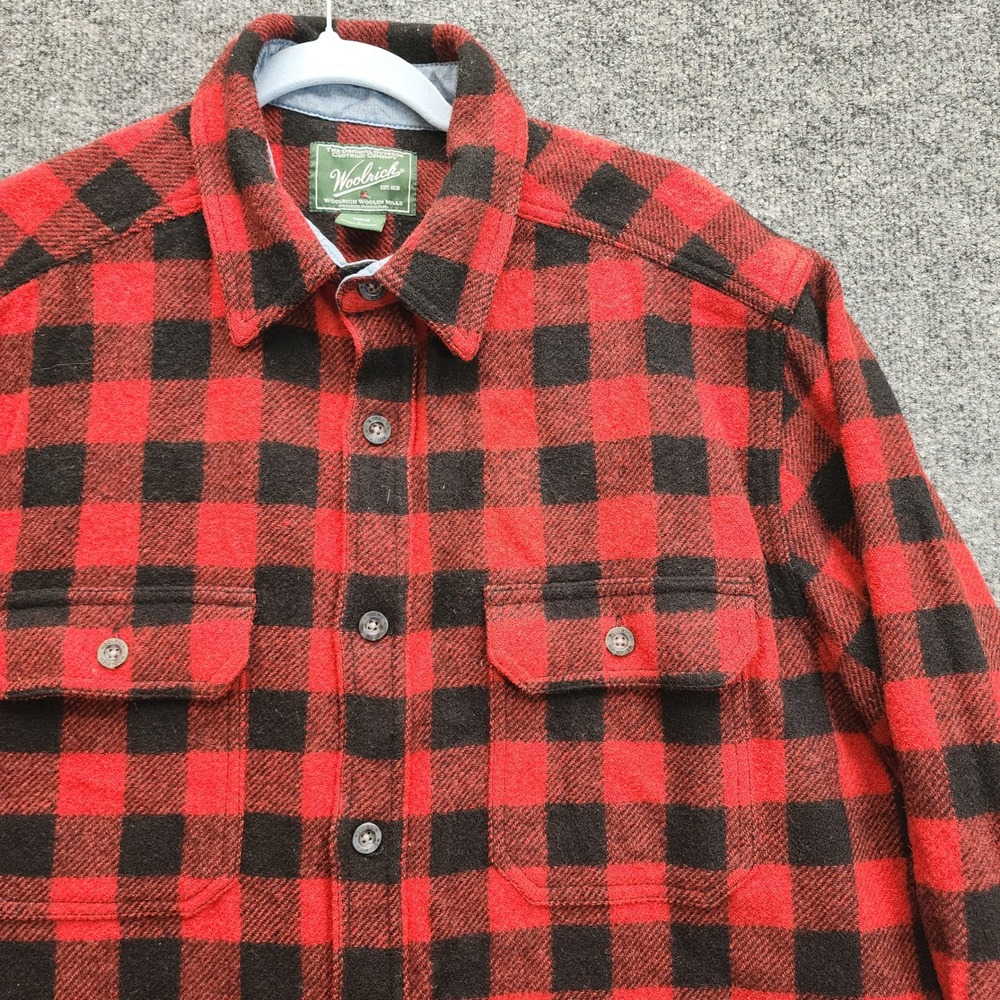 Woolrich Buffalo Plaid Wool Blend Shirt Jacket Lumberjack‎ Outdoor Men's L